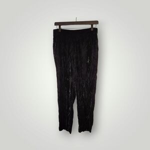 J Crew Womens Size 2 Crushed Velvet Pull On Easy Pants Style J5014 in Black